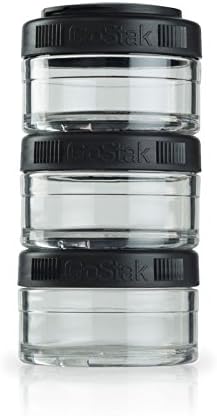 GoStak, Portable Stackable Containers, Black, 3 Pack, 60 cc Each - 2pc