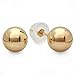 Dazzlingrock Collection 10k Ball 6mm Stud Earrings with Silicone covered Gold Pushbacks, Yellow Gold