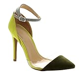 Wild Diva Akira-45 Women's D'orsay Buckle Ankle Strap Stiletto Dress Pumps