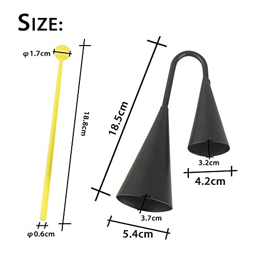 ammoon Two Tone Metal A-go-go Bell Cowbell Percussion Instrument with Striker