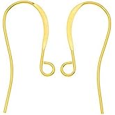 Adabele 50pcs Hypoallergenic Strong Fish Earring Hooks 18K Yellow Gold Plated Ear Wire Connector (0.8mm/20 Gauge) for DIY Craft Earrings Jewelry Making CF244-2