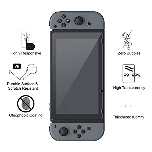 [2-Pack] Nintendo Switch Screen Protector, TEB [Tempered Glass] [9H Hardness] [Touch Sensitive] [0.3mm Ultra Thin] [Ultra Clear] [Heat Resistance] [Anti-Scratch, Anti-Fingerprint] [Shatter proof] - Thumbnail 5