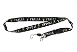 Italia Italy Black Country Flag Lanyard Keychain Passholder .. 24 Inches Long.. New