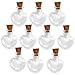 E-smartinlife 10Pc Mini Glass Bottle Wishing Bottle for Necklace Decortative Pendant (Heart Shape)