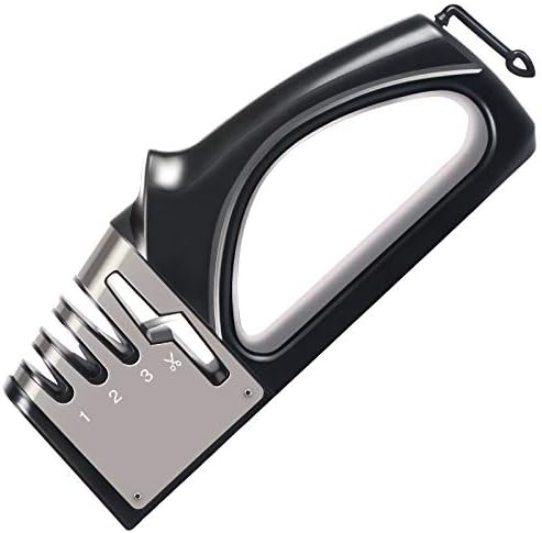 Professional Kitchen Sharpener 4 in 1 Knife and Scissor Sharpening Device Ergonomic Designed for All Sized Household Knives，Sharpener with Diamond, Ceramic, Tungsten, Kitchen Tools for Kinds of Knives