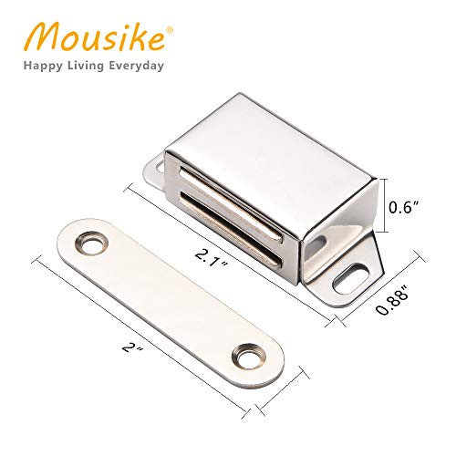 Mousike Magnetic Door Catchï¼Œ25lb Stainless Steel Cabinet Door Magnets with Strong Magnetic for Kitchen Cupboard Wardrobe Closet Cabinet Door Drawer Latch (2.1"25 lbs(6 Pack))