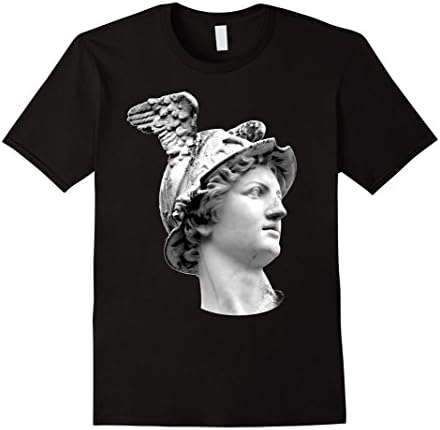Mens Hermes Mercury Statue Mythology Ancient Greek God Tee Small Black