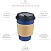 Glowcoast Disposable Coffee Cups With Lids - 12 oz To Go Coffee Cup (90 Pack). Travel Cups Hold Shape With Hot Drinks, No Leaks! Paper Cups with Insulated Sleeves Protect Fingers!