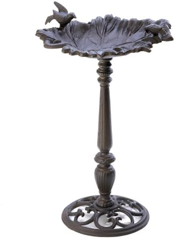 Songbird Valley Garden Bird Baths, Antique Bird Bath, Cast Iron Ground Stand Modern Bird Baths