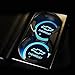 Lntly LED Car Logo Cup Holder Pad Waterproof Bottle Drinks Coaster Built-in Light 7 Colors Changing USB Charging Mat LED Cup Mat Car Atmosphere Lamp 2PCS