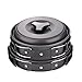 KevenAnna 10 Pcs Lightweight Camping Cookware Set Outdoor Backpacking Cookware Kit Camping Cooking Gear with Camping Stove