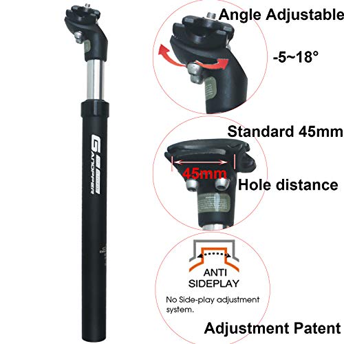 GANOPPER 27.2 Bike Suspension Seatpost Bicycle Seat Post 27.2 mm Alloy Aluminum Bike Seatpost