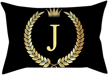 BANAA Soft Cushion Cover, Sofa Pillow Cover Black and Gold Letter Pillowcase Home Decor Square Pillow Core Bedding Cover