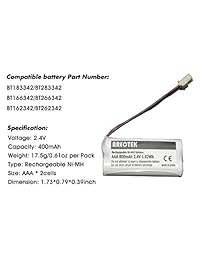Batería de repuesto BT183342 BT283342 BT162342 BT262342 para Vtech at & T teléfonos inalámbricos CS6114 CS6419 cs6719 EL52300 CL80111 (Pack de 2)