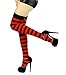 Raylarnia Women's Extra Long Opaque Striped Over Knee High Stockings Socks-White Green Stripes