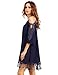 Milumia Women's Summer Cold Shoulder Crochet Loose Beach Dress Navy Large