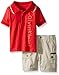 Calvin Klein Baby-Boys Orange Jersey Polo Shirt and Twill Shorts