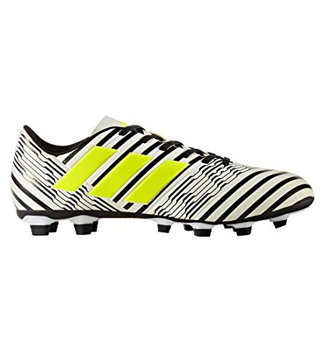 adidas Men's Nemeziz 17.4 FxG Soccer Shoe, White/Solar Yellow/Black, 7 Medium US