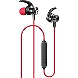 COOSII S7 Bluetooth Headphones, Wireless in Ear Earbuds with Mic and Magnetic Connection Sweatproof Earphones for Cell Phones Sport Running Workout Gym (Red)