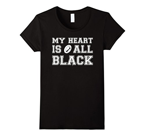 Womens New Zealand Rugby - My Heart Is All Black t-shirt Medium Black