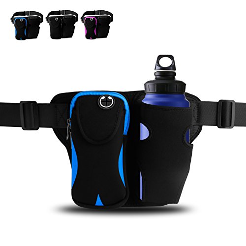 Elegant Choise Running Belt, Adjustable Waist Pack with Water Bottle Holder for Running Outdoor Climbing Hiking Sports(Without Water Bottle)