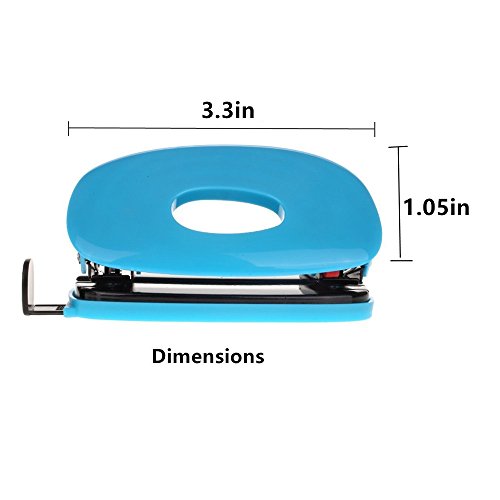 Ipienlee 2 Hole Puncher Shell Shape Punch for Up To 10 Sheets Home Office Supplies, Blue