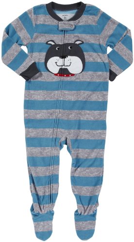 Carter's Boys 1-piece Micro-fleece Pajamas (4T, Dog Grey Heather)