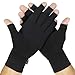 Vive Rheumatoid Arthritis Gloves - Men and Women Fingerless Compression Wrap for Hand Pain and Osteoarthritis - Black Hand Wrap for Arthritic Joint Symptom Relief - Open Finger Fit