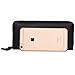 COVOVA Women RFID Blocking Wallet Black Genuine Leather Accordion Zip Men Card Holder