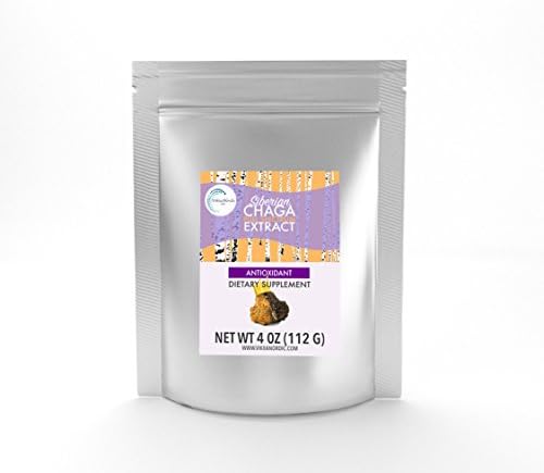 King Siberian Chaga Mushroom extract powder (4oz) – Wild, Natural Daily Supplement – Fortifies Immune System with Organic Age-Defying Antioxidants – Anti-Inflammatory and Pain Reliever