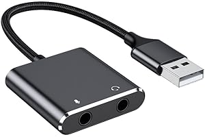 APGLSXY USB Sound Adapter External Sound Card for PC Laptop with 3.5mm Jacks for Headphones and Microphones