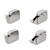 uxcell 50mm x 28mm x 11mm Elephant Shaped Wheel Door Catch Lock Silver Tone 4pcs
