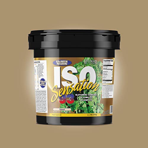 Ultimate Nutrition ISO Sensation 93 100% Whey Protein Isolate Powder with 30 Grams of Protein - Low Carb, Keto Friendly, Natural, 5 Pounds