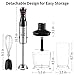 Betitay 4-in-1 Immersion Hand Blender Mixer,Electric Food Processor,Stepless Speeds for Smoothies,Vegetable,Meat and Baby Food with Safety Lock,Include Food Chopper,Mixing Beaker and Egg Whisk