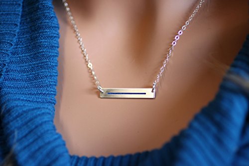 image for Silverado Jewelry Thin Blue Line Sterling Silver Personalized Necklace