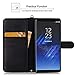 Galaxy Note 9 Case, Hocase PU Leather Full Body Protective Case with Credit Card Holders, Wrist Strap, Magnetic Closure for Samsung Galaxy Note 9 (2018) SM-N960 - Royal Purple/White Flowers