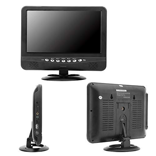 GJY 9.5-Inch Portable Widescreen TV, Built in Digital Tuner+NTSC,USB/TF Card Slot/Headphone Inputs,with Detachable Antennas,Automotive Mobile TV,Full Function Remote,Removable Bracket - Thumbnail 5