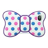 Leegoal(TM) Lovely 3d Butterfly Bowknot Back Soft Silicone Blue and Pink Dot Purple Frame Case Cover for Iphone 4 4g 4s