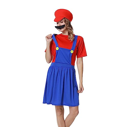 thumbnail image 2 of Men Adult Super Brother Fancy Dress Plumber Bros Halloween Costume Party 2 of 10