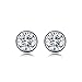 UMODE Jewelry Bezel Set Earrings 2x1ct Round Clear Cubic Zirconia CZ Diamond Stud Earring for Women