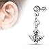 Pierced Owl 16GA 316L Surgical Steel Fleur De Lis Anchor Dangling Tragus Cartilage Barbell