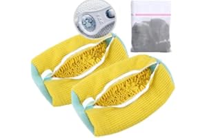 LHP Shoe Washing Machine Bag, Large Shoe Bags Washing, Unbloo Laundry Shoe Bag, Unstain Sneaker Tennis Shoe Washing Bag, Shoe Laundry Cleaning Bag Washer (Yellow)