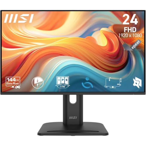 Pro MP245PG E14 Monitor de 24" FHD, 1920 x 1080 IPS, 144 Hz, 1 ms, Compatible con HDR, Adaptive-Sync, Eye Care, Altavoz Integrado, HDMI 2.0, DP 1.2a, inclinación/Altura Ajustables, VESA - Negro