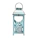 Solar Lantern Outdoor Hummingbird Blue Decor Antique Metal and Glass Construction Mission Solar Garden Lantern Indoor and Outdoor Solar Hanging Lantern Entirely Solar Powered Lantern Low Maintenance