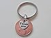 I Love You Heart Charm Layered Over 1996 Penny Keychain, 21 Year Anniversary Gift