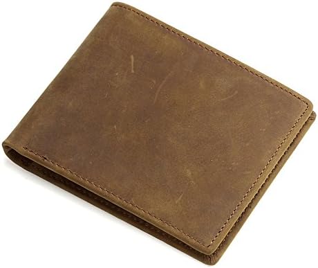 Nesitu Men's Vintage Slim Thick Italian Genuine Leather Bifold Wallet Front Pocket