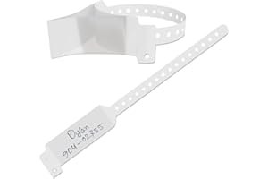 KINGS OUTLET SUPPLIES 250 Adjustable Medical ID Wristband for Adults & Seniors – Waterproof White Hospital Bracelet – Durable Plastic Wrist Band for Elderly, Patient Use, Caregiver, or Clinic ID Needs (White)