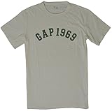 Gap Men's 1969 Athletic Logo Short Sleeve Crew Neck T-Shirt (Large, Soft Ivory)