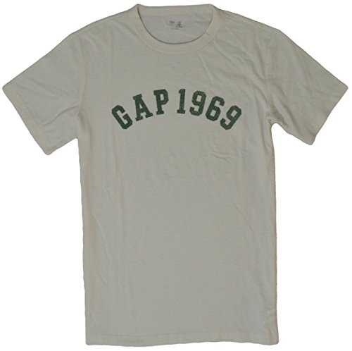 Gap Men's 1969 Athletic Logo Short Sleeve Crew Neck T-Shirt (Large, Soft Ivory)