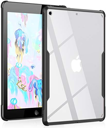 CXCASE iPad 9.7 Case 2018/2017 Ultra Slim Clear Case Series - Drop Protection Shockproof Flexible TPU, Lightweight - Black